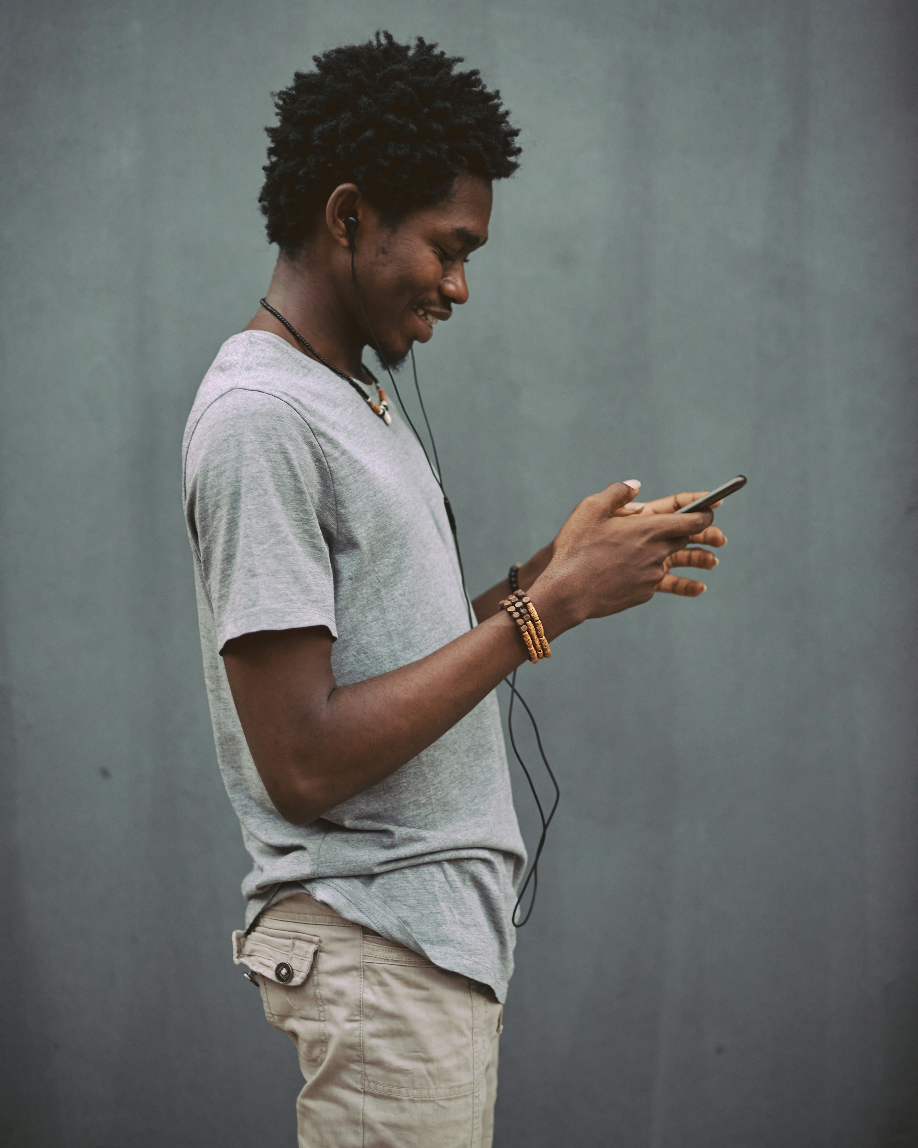 Person interacting with iPhone
